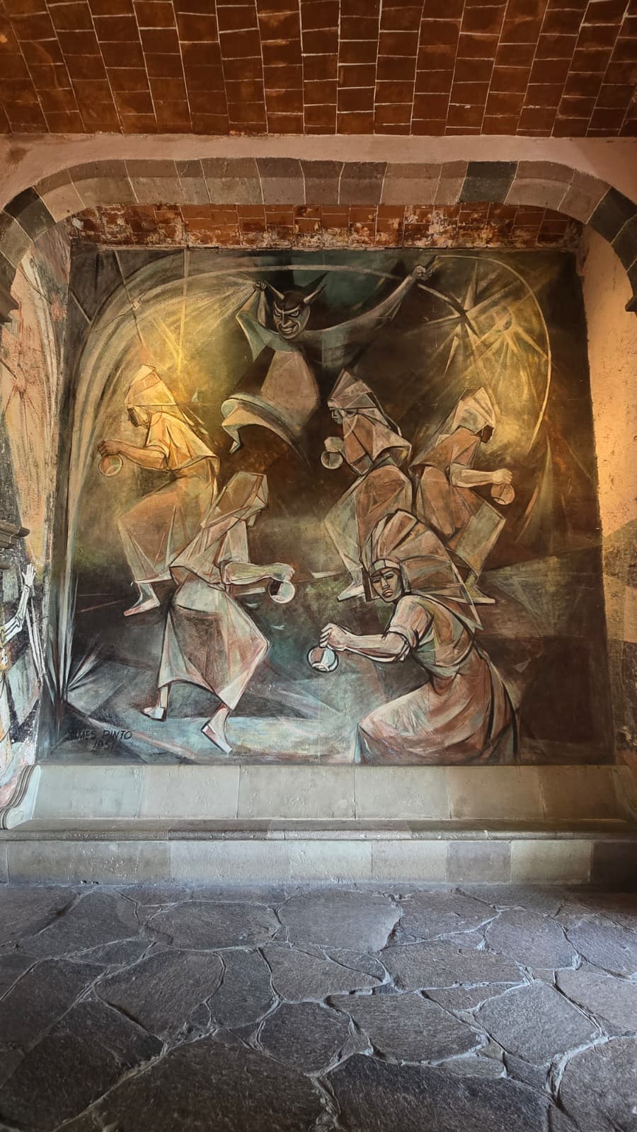 Mural of dancing figures at the Instituto Allende